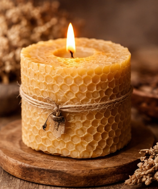 Honeycomb Beeswax Candle